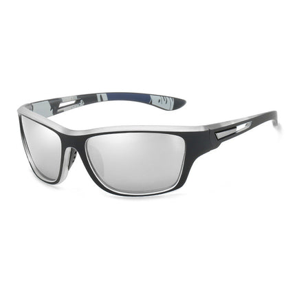 Blaudonau- Blendfreie Outdoor-Sportsonnenbrille mit polarisierten Gläsern Silber