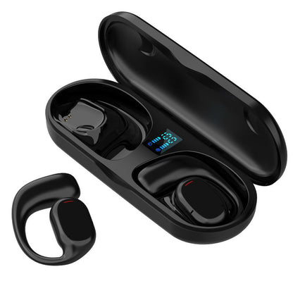 Blaudonau- Kabelloses Bluetooth-Headset mit hängendem Ohr Schwarz