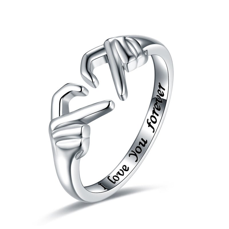 Blaudonau- To My Daughter ‘I Love You Forever’ Heart Ring 1 pc Silber