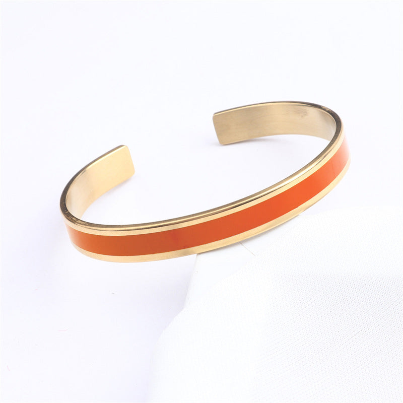 Blaudonau- Buntes Armband aus Edelstahl Orange