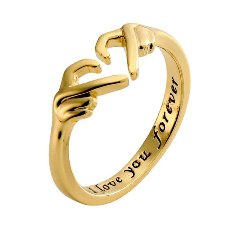 Blaudonau- To My Daughter ‘I Love You Forever’ Heart Ring 1 pc Gold