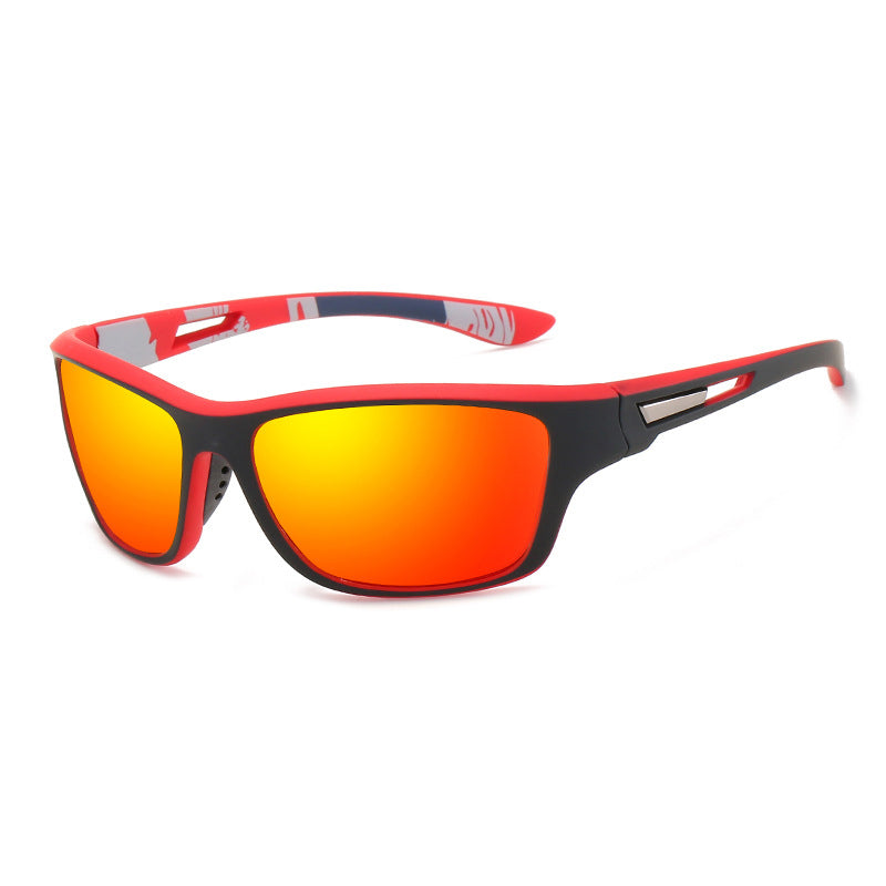 Blaudonau- Blendfreie Outdoor-Sportsonnenbrille mit polarisierten Gläsern Rot