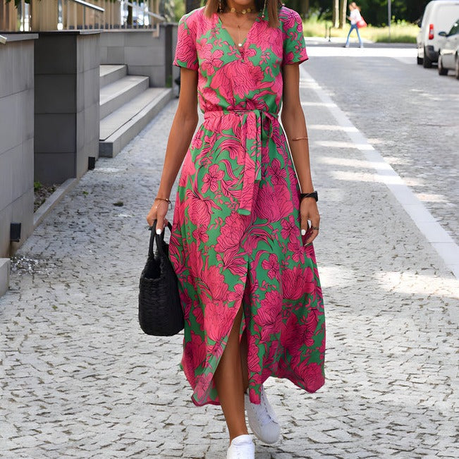 Blaudonau- VALERIA - Streetwear Kleid mit V-Ausschnitt