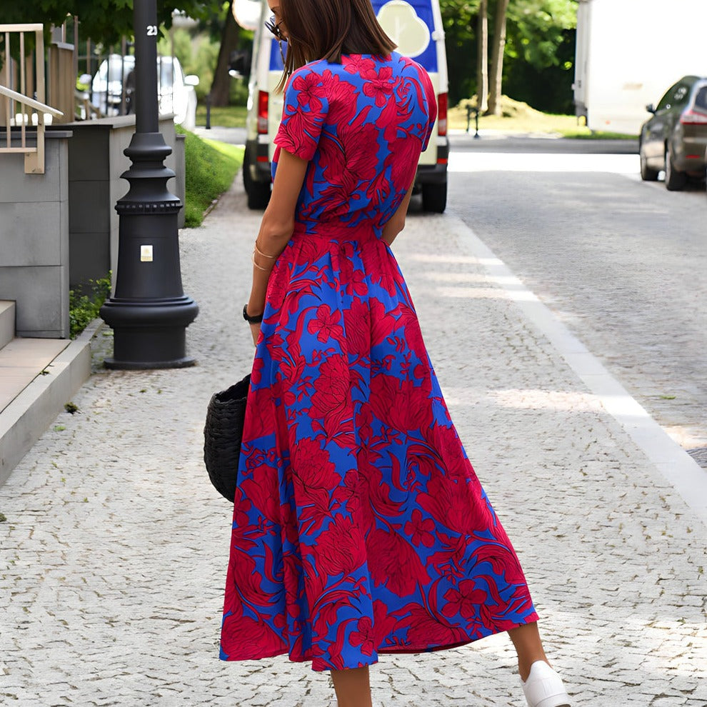 Blaudonau- VALERIA - Streetwear Kleid mit V-Ausschnitt