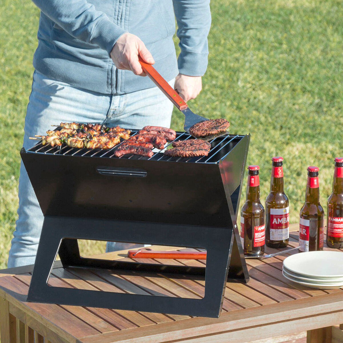 Blaudonau- Tragbarer Holzkohlegrill